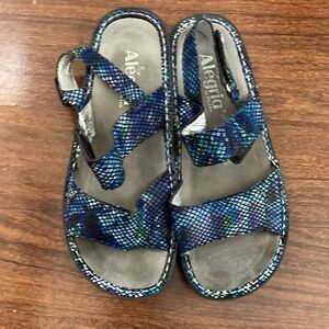 Alegria Multicolor Strappy Sandals Sz 37